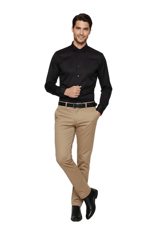 Deepsea Siyah Slim Fit Erkek Gömlek Kolay Ütülenen Nefes Alan Kumaş, Dört Mevsim Şıklık 2608515 Siyah
