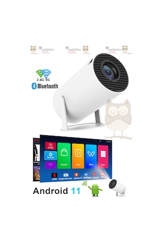 Wearfitpro Taşınabilir Sinema Projektörü 4k Ev Sineması Android 12 130" İnç Yansıtma Projeksiyon Cihazı