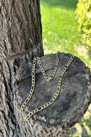 Viyana Tasarım Fashion Model Gold Silver Color 316l Paslanmaz Çelik 55cm Kolye Altın - Gümüş