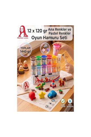 Oyun Hamuru 12 Renk 1 Paket Monalisa 12 Li Ana Ve Pastel Oyun Hamuru Kurumaya Karşı Dirençli Okul Öncesi Kreş Yumuşak Çok Renkli
