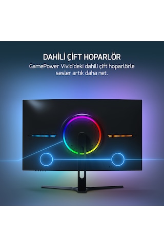 Gamepower Vivid V80 27'' 0.5 MS 300 Hz Curved RGB Full HD Gaming Monitör