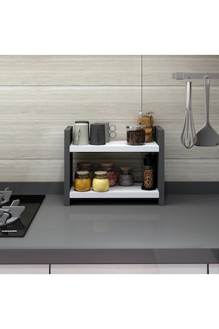 Bicabin Denis Pratik Tezgah Üstü Raf Duvar Kavanoz Bardak Rafı