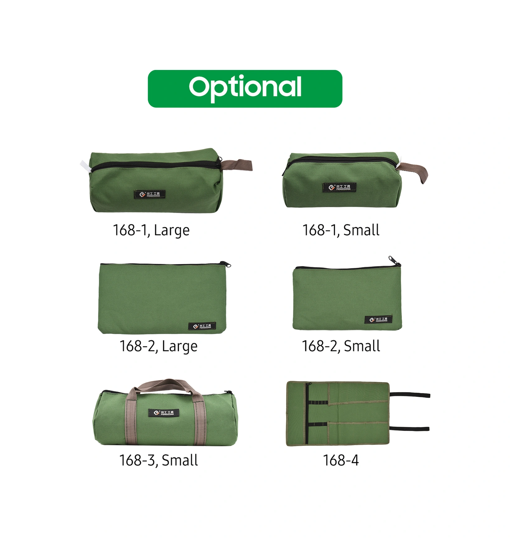 Folinda Küçük Boy Asker Yeşili Araç Saklama Çantası - 168-2 Modeli, Zıplayıcı Kapanma, Hafif Ve Dayanıklı