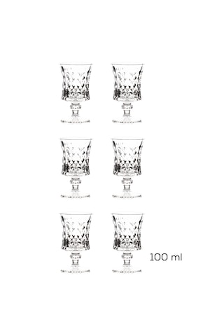 Porsima Yasemin 6 Lı Kahve Yanı Cam Bardak Takımı Şeffaf