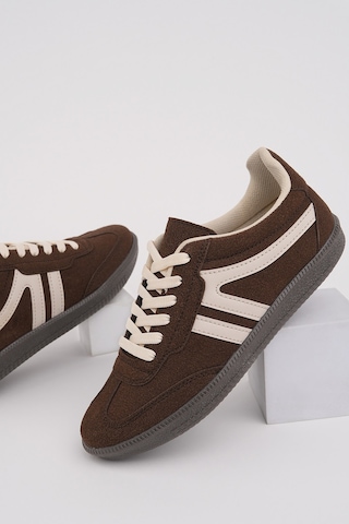 Muggo Garcia Garantili Unisex Ortopedik Günlük Bağcıklı Yürüyüş Koşu Sneaker Spor Ayakkabı Kahverengi