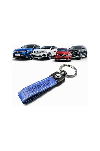 Renault Ve Logolu Anahtarlık Suni Deri Lacivert