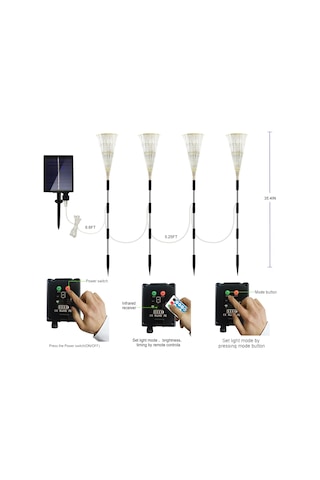 Güneş Enerjili Işıklar Bakır Tel Yıldız Yağmuru Havai Beyaz L5967w-4 Beyaz