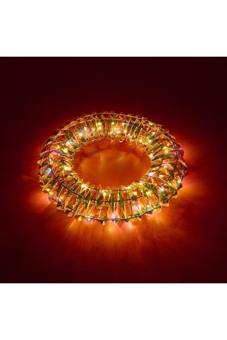 Kpm Çelenk Dekoratif Aydınlatma - 30 Cm Sarı