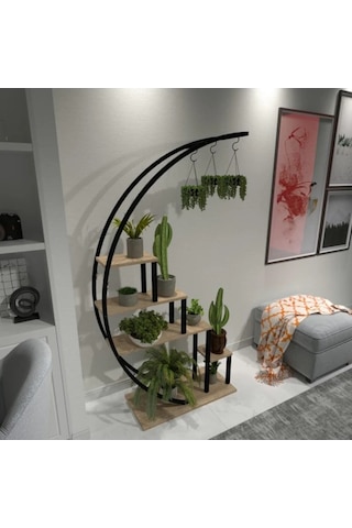 Dekoratif Metal Çiçeklik Ferforje Ahşap Çiçeklik Saksılık