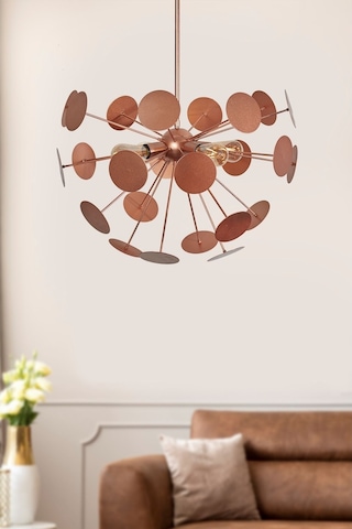 Luzarana Rosso Bakır Metal Gövde Tasarım Lüx Avize Çok Renkli