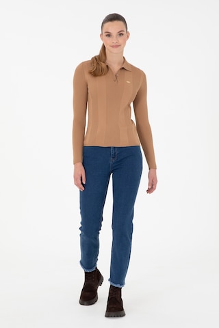 U.S. Polo Assn. Kadın Mavi Slim Flare Cropped Fit Jean Pantolon 50296001-DN0022