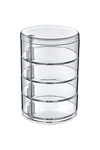 Şeffaf Silindir Takı ve Makyaj Organizer 4 Katlı