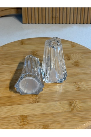 Morponi 2'li Kristal Cam Tuzluk & Biberlik Şeffaf