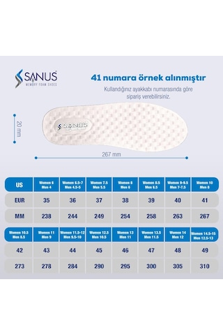 Sanus M900 Visco Memory Foam Anatomik Unisex Tabanlık