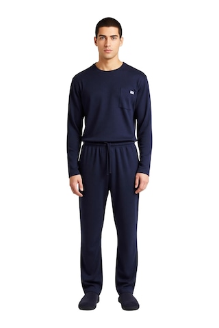 Frm Erkek Düz Kesim Sweatshirt Ve Pantolonlu Ev Giyim Seti Fonksiyone Lacivert