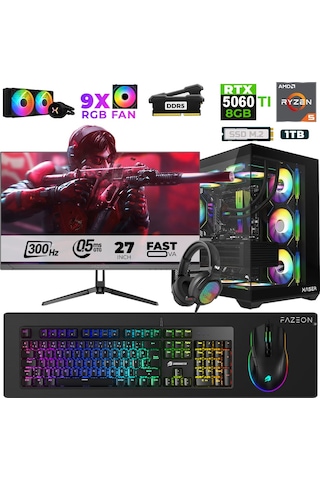 Xaser Star X310 R5-7500F 32 GB 1 TB M.2 NVMe SSD 8 GB RTX5060Ti 27" Free Dos Dizüstü Bilgisayar