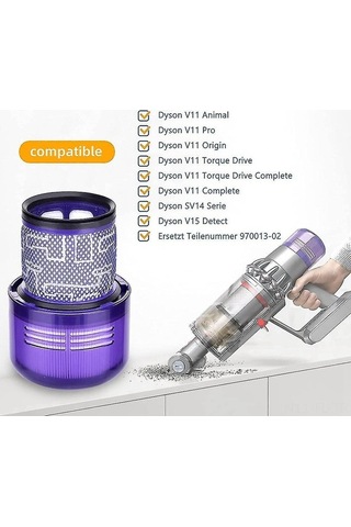 Pazly Dyson V11 3'lü Set Yıkanabilir Filtre, Fırça Hediyeli - Ev Temizliği İdeal Çözüm