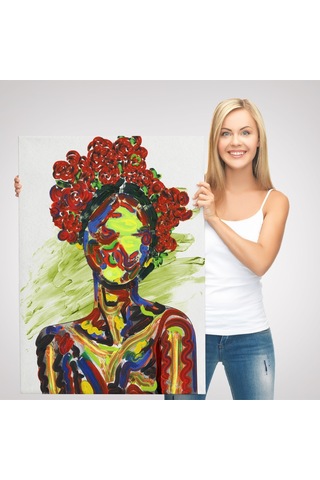 Renkli Kadın Modern Duvar Tablosu-6005 50 X 70