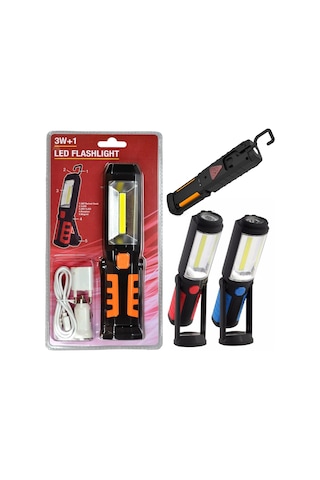 Wt – 293 Şarjlı Mıknatıslı 3W+1 Led Flashlight Oto Lambası