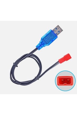 3.7v Jst Usb Pil Şarj Cihazı Kırmızı Soket