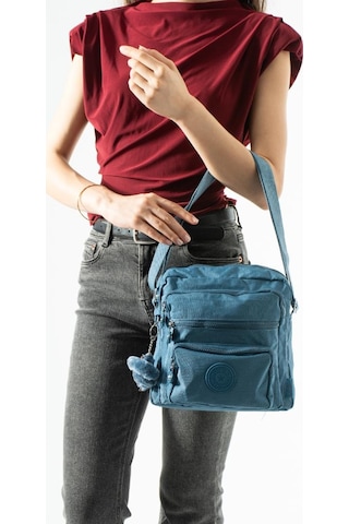 Baginn Kadın Postacı Çanta 28 32 Cm 571 Collection Klinkır Hafif Yağmur Geçirmez Klinkır Kumaş Çok Cepli Mavi