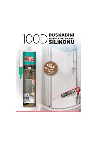Lexroo 100d Duşkabini, Mutfak Ve Banyo Silikonu, Şeffaf,%100 Silikon, Hızlı Kuruyan, Küf Tutmaz