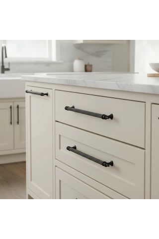 Klipso Mat Siyah 160 Mm Metal Lüks Çekmece Dolap Mobilya Kulpları 10 Adet Siyah