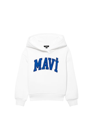 Mavi - Mavi Logo Baskılı Beyaz Kapüşonlu Sweatshirt 6610110-70057