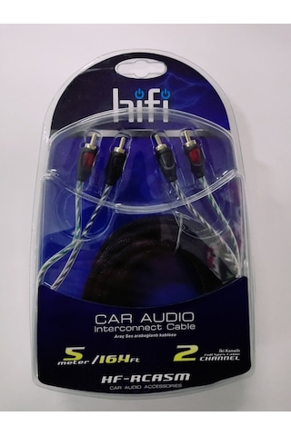 Hifi Rca Profesyonel Araç Oto Amfi Ses Sistemi Kablosu - 5 Metre