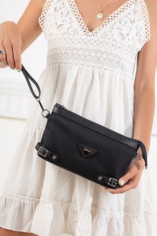 Saten Görünümlü Uzun Kısa Askılı Siyah Kadın Portföy Çanta 1893 Kadın