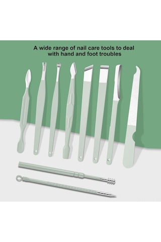 Kosona Stainless Steel Manikür Takımı 12 Parça, Pırlanta Mor, Çift Katlı Çanta, Tırnak Kesici Ve Pedikür Araçları Mor