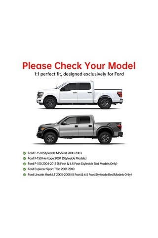 Samdoo Ford F150 2000-2015 Kamyon Yatağı Sabitleme Kancaları - Siyah Toz Kaplama, 6 Adet + 12 Vida, Yük Güvenliği, Kolay Kurulum