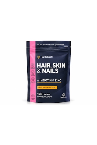 Horbäach Hair, Skin & Nails Biotin & Zinc, 120 Tablet
