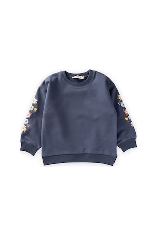 Cigit Kol Nakışlı Sweatshirt 2-10 Yaş Lacivert Lacivert