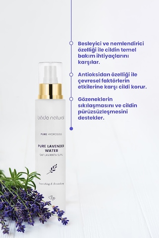 Bade Natural Saf Canlandırıcı ve Besleyici Etkili Doğal Lavanta Suyu Tonik 100 ML