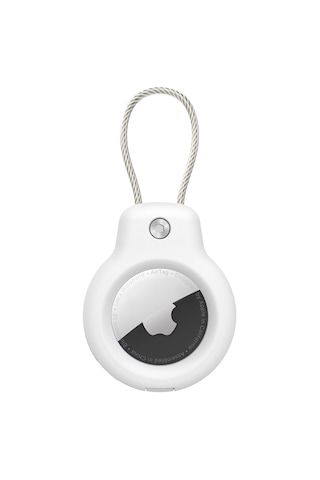 Buff Tagsafe Rope Steel Taşınabilir Anahtarlık Apple Uyumlu AirTag Kılıf White