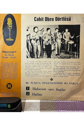 Cahit Oben Dörtlüsü - Makaram Sarı Bağlar / Halime 1965 Altın Mikrofon Yarışması 45'lik
