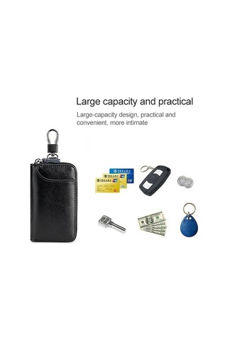 Createtech 9105 Bel Asılı Fermuarlı Cüzdan - 2 Kapaklı Çok Fonksiyonlu - Deri Tuşlar - Black Kahverengi Kahverengi