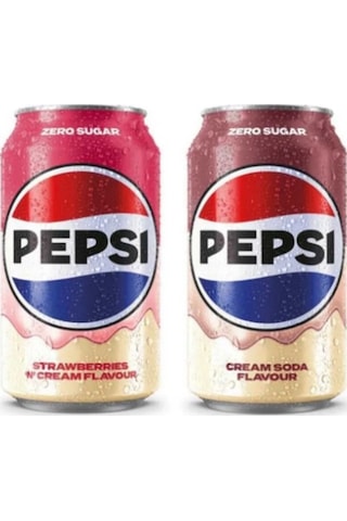 Pepsi Strawberries 'n Cream Flavour Zero Sugar - Karışık Aromalı Şekersiz Tatlandırıcılı Gazlı İçecek 330 Ml 2 Adet