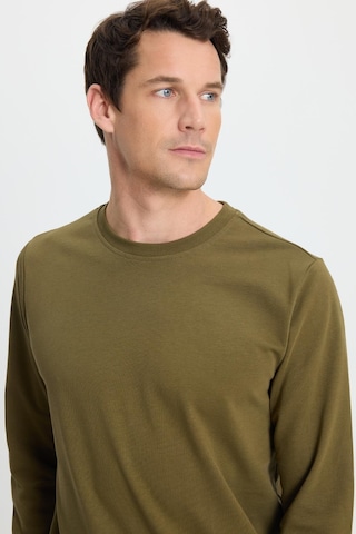 Tudors Erkek Relax Fit Rahat Kesim %100 Pamuk 2 İplik Bisiklet Yaka Haki Sweatshirt-41520 Haki