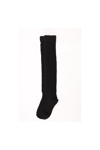 Socks Slouch Kadın Tozluk Dizüstü Dizaltı Kışlık Yünlü Kalın Yumuşak Çizme Bot Çorap Siyah