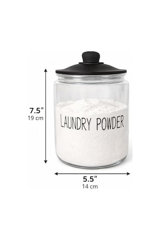 3,8 L Cam Deterjanlık Kavanoz Amber Renk, Kapaklı Laundry Powder Saklama Kabı, Çamaşır Deterjan Kapsülü Ve Pod Düzenleyici 7009