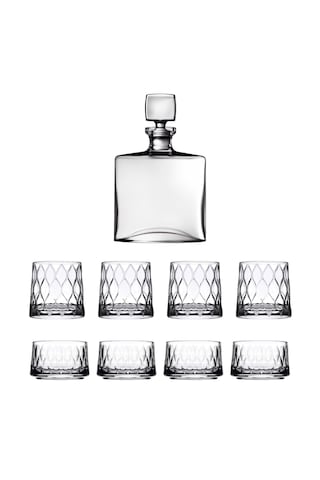 Paşabahçe Nude Square-leafy Karaf - Bardak - Çerez Takımı 9 Parça