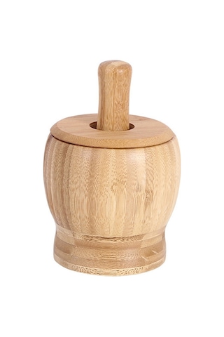 Sones Mutfak Bambu Sarımsaklı Püre Makinesi Kapaklı Karıştırıcı