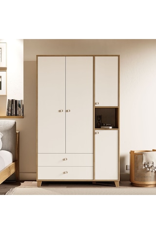 Mezza 3522 Lisa 4 Kapılı Gardırop Sepet - Beyaz