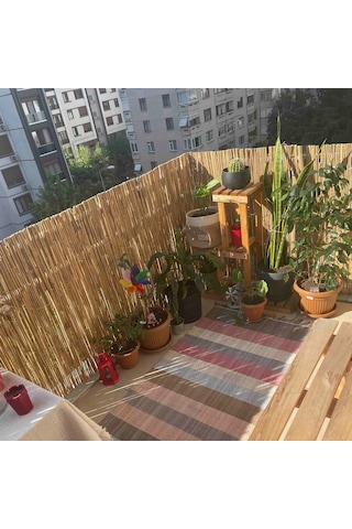 90 Cm X 6 Metre Hasır Kamış Balkon Çiti Bahçe Çiti Gölgelik