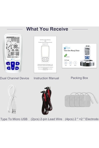 X Pool R-C4A Bataryalı Şarj Edilebilir, Tens+Ems+Masaj Cihazı