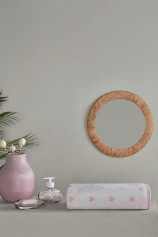 Heart Banyo Havlusu 70x140 Cm Pembe