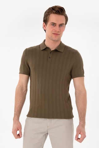 U.S. Polo Assn. Erkek Slim Fit Polo Yaka Haki Triko Tişört 50306474-VR027