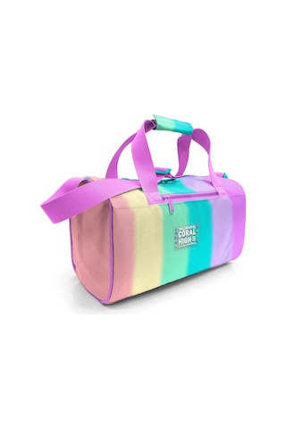 Coral High Kız Çocuk Spor Ve Seyahat Çantası - Yeşil Pembe Çok Renkli Desenli - 27530 Çok Renkli